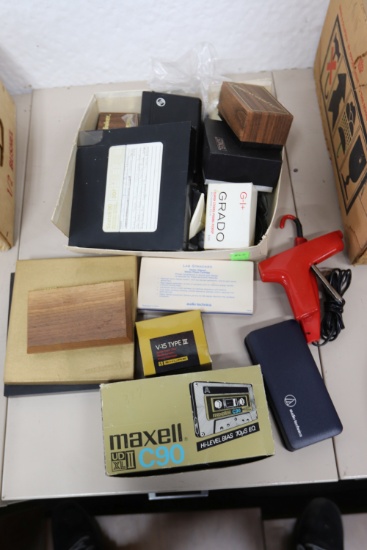 Audio tools and equipment including Nortronics Head Demagnetizer, Zero Stat Disc Washer, Grado Su...