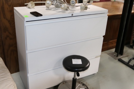 Three-drawer filing cabinet, 4-ft wide