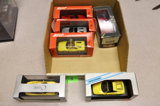 Diecast 1/43 diecast model cars including Minicamps Ferrari, Mach Maisto Ferrari 550 Maranello, t...