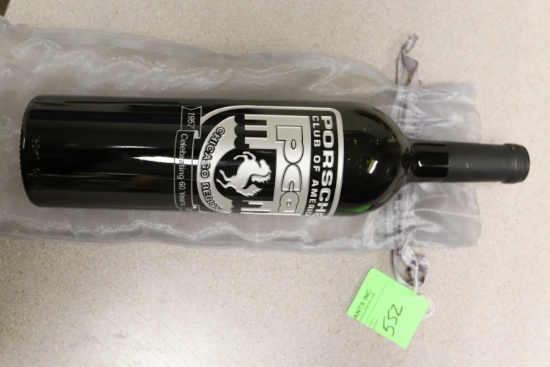 Porsche Club of America 2007 wine bottle