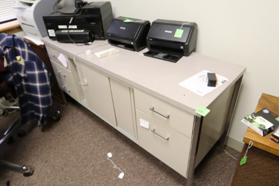 Filing cabinet with drawers, height 29", width 5 ft, depth 20"
