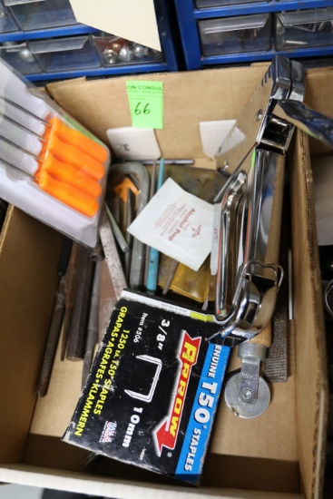 Staple guns, pick set, and files