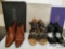 Three pairs Women's Leather Shoes: Via Spiga Bootie Size 7.5, Marc Fisher Wedge Sandals 7.5, Stuart