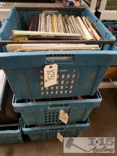 Three bins full of Records. Bins not included