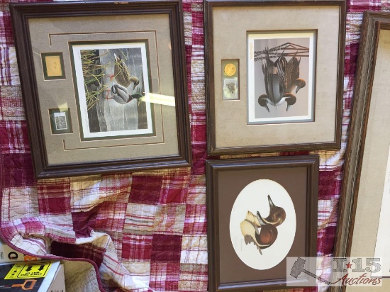 Assorted duck prints with frame