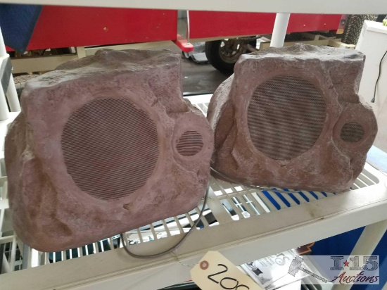 Earthquake Sound Corporation pair of "limestone look" outdoor speakers
