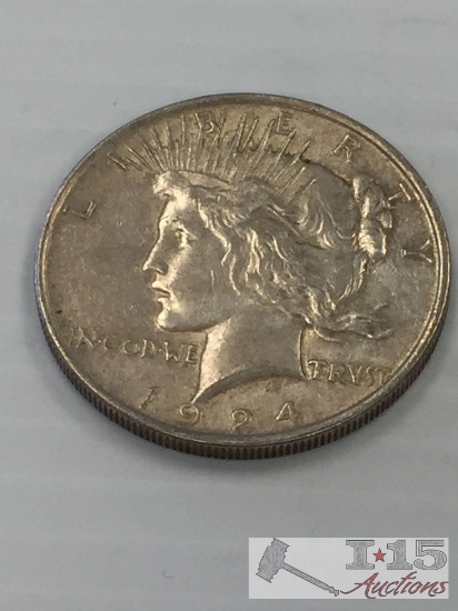 1924- Peace silver dollar