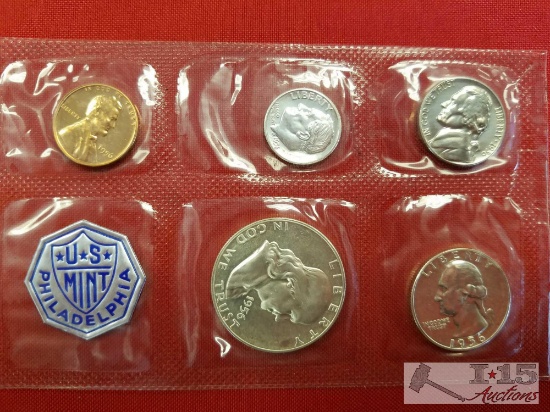 US Philadelphia Mint 1956 Proof Set (penny, nickel, dime, quarter, half dollar)