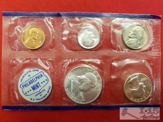 US Philadelphia Mint 1960 Proof Set (penny, nickel, dime, quarter, half dollar)