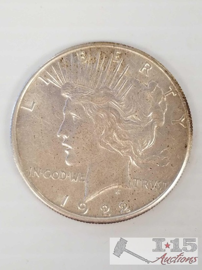 1922 A Peace silver dollar