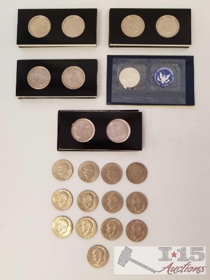 Eisenhower Moon Landing dollar collection, 1973 S Silver Dollar