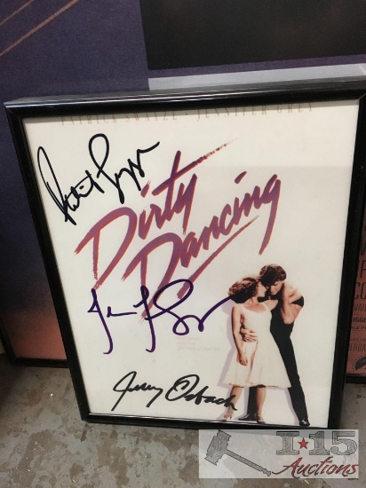 Framed Dirty Dancing autographed movie poster