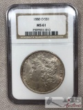 1880-O Morgan Silver Dollar MS 61 NGC