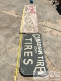 2 wooden painted signs.