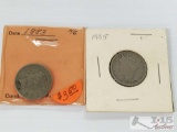1883 and 1905 Liberty Head V nickels