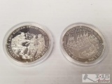 Two World War II .999 Silver Commemorative Coins