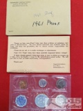 US Philadelphia Mint 1961 Proof Set (penny, nickel, dime, quarter, half dollar)