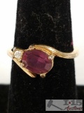 Size 7 Amethyst ring stamped 14 kt. GF