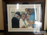 Signed Hawk and the Kennedy Brothers serigraph 95/200 by Aldo Luongo