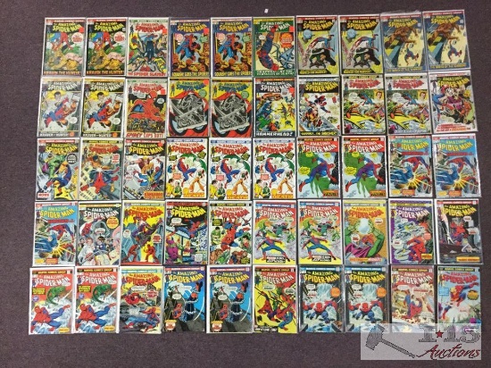 1st Series Marvel.. The Amazing Spider-Man Approximately 50 Comic Books No. 104-153 Not Consecutive