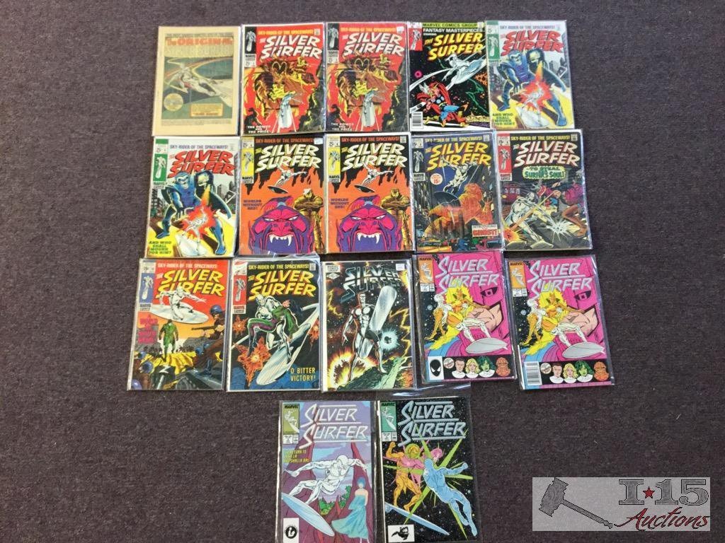 Marvel.. 17 Copies of Silver Surfer Issues No. 1-11 ('68-'69), No. 1 ('62), No. 1-3 ('87) Not