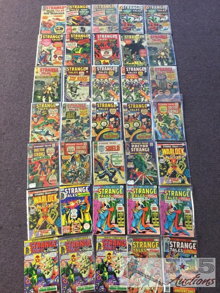 Marvel.. 35 Copies of Strange Tales Issues No. 125-186 Not Consecutive