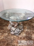 Rock Table With Glass Top