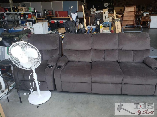 Couch, Fan and End Table