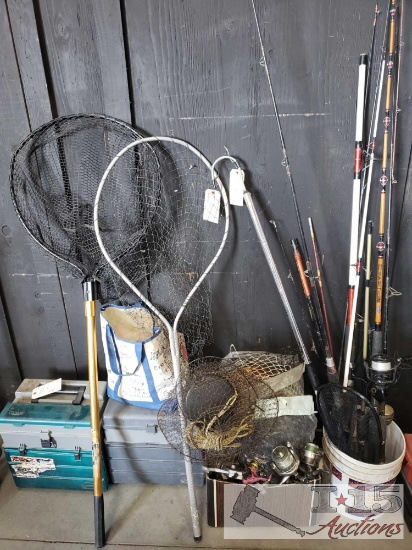 Tackle Boxes, Fishing Nets, Fishing Piles and Other Misc. Items