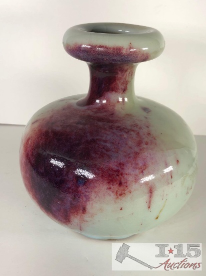 Chinese Squatted Hambre Spotted Glazed Vase