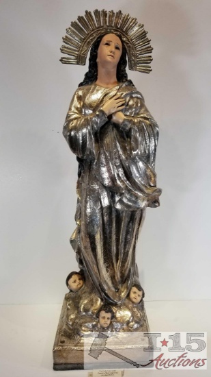 Late 1800's Our Lady of Gutamala from Silver Engraved Figurine