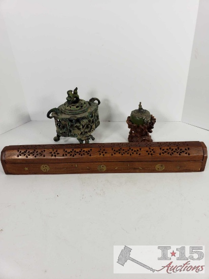 Asian Inspired Incense Burner and Box