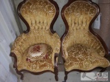 2 Vintage Chairs and Pillow