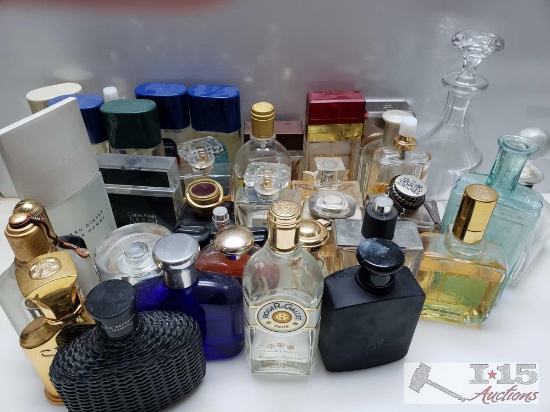 Assorted Colognes and Decanters