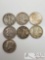 7 Silver Half Dollars Waling Liberty, Franklin, and Kennedy