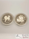 1982 20 Yuan Singapore Silver Proof Coin and 1983 Singapore Silver Proof Coins