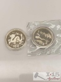 1988 10 Yuan Singapore Silver Proof Coin and 1989 10 Yuan Singapore Silver Proof Coins