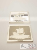 Greek Merchantman and Hansa Cog Ship Sterling Silver First Edition Proofs