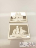 Mayflower and Bounty Ship Sterling Silver First Edition Proofs