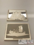 Cutty Sark and Pharoah Sahure's Ship Sterling Silver First Edition Proofs