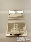 Warship of Ramsey II and Endeavor Ship Sterling Silver First Edition Proofs