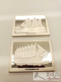 Henry B. Hyde and Thomas W. Lawson Ship Sterling Silver First Edition Proofs