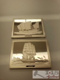Pechili Junk and Lancing Ship Sterling Silver First Edition Proofs