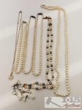 14k and Silver Pearl Necklaces, Bracelets and Earrings