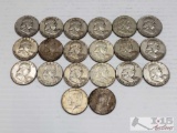 20 SILVER Franklin/Kennedy Half-Dollars 1950-1964 (not consecutive)