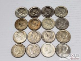 16 Kennedy Half-Dollars 1965-1989 (not consecutive)