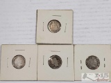 1853 Silver Seated Liberty Half-Dime & Barber Dimes 1908-1913 (not consecutive)