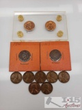 Lincoln Pennies and 2 Indian Head Pennies