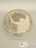 1979 Panama 20 Balboas Large Silver Proof Coin