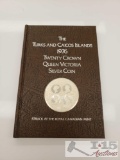 1976 Turks and Caicos Islands Twenty Crown Queen Victoria Silver Coin